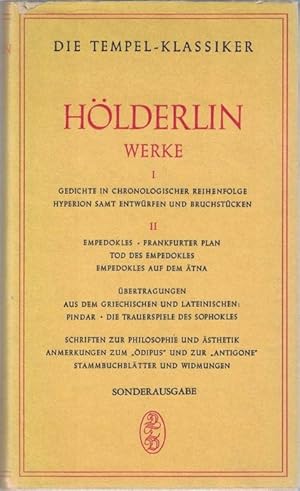 Bild des Verkufers fr Hlderlin. Werke. Band II. Die Tempel-Klassiker. Selten in dieser Ausgabe! zum Verkauf von La Librera, Iberoamerikan. Buchhandlung