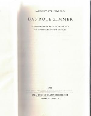 Bild des Verkufers fr Das Rote Zimmer. Schilderungen aus dem Leben der Schriftsteller und Knstler. zum Verkauf von La Librera, Iberoamerikan. Buchhandlung