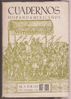 Bild des Verkufers fr Cuadernos hispanoamericanos. 107-108. zum Verkauf von La Librera, Iberoamerikan. Buchhandlung