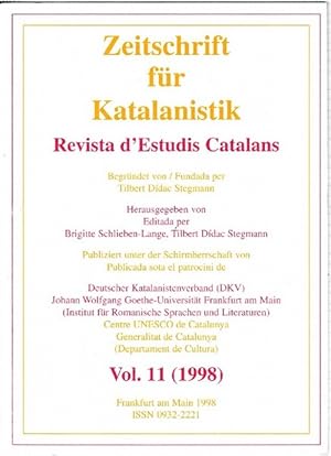 Imagen del vendedor de Zeitschrift fr Katalanistik/Revista d'Estudis Catalans, Vol.11 (1998). a la venta por La Librera, Iberoamerikan. Buchhandlung