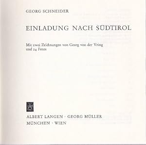 Image du vendeur pour Einladung nach Sdtirol. Mit zwei Zeichnungen von Georg von der Vring und 24 Fotos. mis en vente par La Librera, Iberoamerikan. Buchhandlung