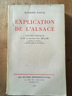 Seller image for Explication de l'Alsace for sale by Librairie des Possibles