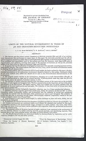 Bild des Verkufers fr Limits of the natural environment in terms of pH and oxidation-reduction potentials; Reprinted from The Journal of Geology; zum Verkauf von books4less (Versandantiquariat Petra Gros GmbH & Co. KG)