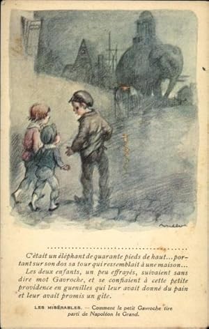 Image du vendeur pour Knstler Ansichtskarte / Postkarte Poulbot, Francisque, Les Misrables, Petit Gavroche mis en vente par akpool GmbH