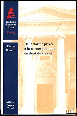 Image du vendeur pour DE LA NORME PRIVE  LA NORME PUBLIQUE EN DROIT DU TRAVAIL, Prface de BernardTeyssi mis en vente par La Memoire du Droit