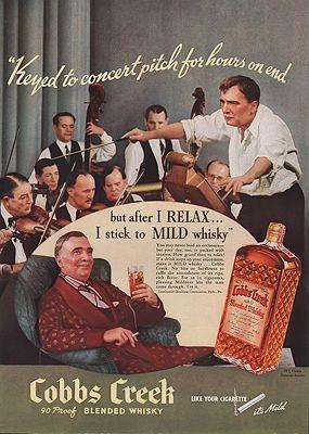 ORIG VINTAGE 1937 COBBS CREEK WHISKEY AD