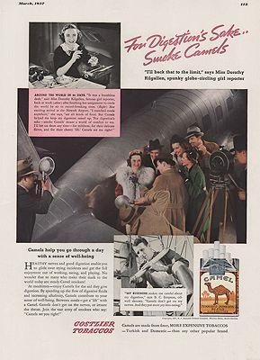 ORIG VINTAGE 1937 CAMEL CIGARETTES AD