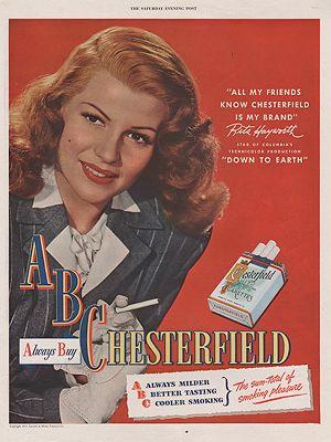 ORIG VINTAGE 1947 CHESTERFIELD CIGARETTES AD