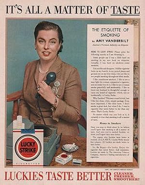 ORIG VINTAGE 1954 LUCKY STRIKE CIGARETTE AD