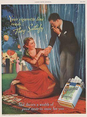 ORIG VINTAGE 1937 CHESTERFIELD CIGARETTES AD