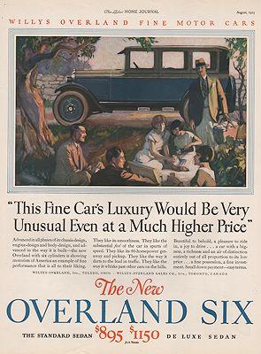 ORIG VINTAGE 1935 OVERLAND SIX CAR AD