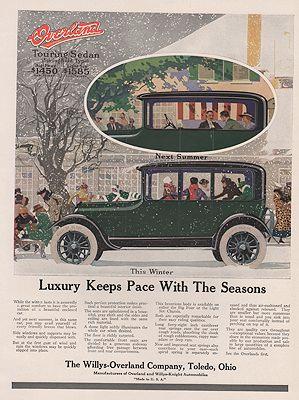 ORIG VINTAGE 1917 OVERLAND TOURING SEDAN AD