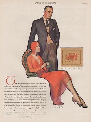 ORIG VINTAGE 1930 BODY BY FISHER CAR AD