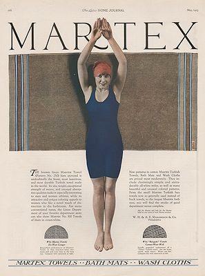 ORIG VINTAGE 1923 MARTEX TOWEL AD