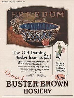 ORIG VINTAGE 1925 BUSTER BROWN HOSIERY AD