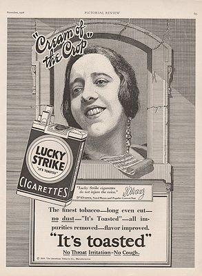 ORIG VINTAGE 1928 LUCKY STRIKE CIGARETTES AD