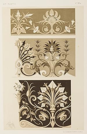 Specimens de la Décoration et de l'Ornementation aux XIXe Siècle par (Michael J.N.) Liénard. 3 Tl...