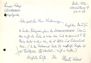 Seller image for Eigenh. Brief mit U. for sale by Eberhard Kstler Autographen&Bcher oHG