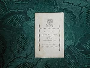 Dance Card for 'CARMARTHEN Quadrille Class Ball, New Year's Eve 1889'.