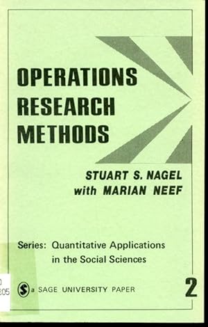 Image du vendeur pour Operations Research Methods mis en vente par Librairie Le Nord