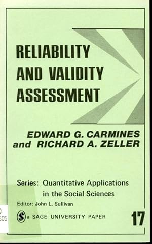 Bild des Verkufers fr Reliability and Validity Assessment zum Verkauf von Librairie Le Nord