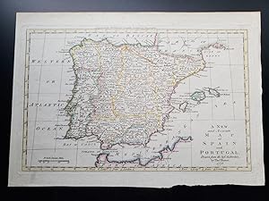 Original Map - "A New and Accurate Map of Spain and Portugal, Drawn from the Best Authorities, by...