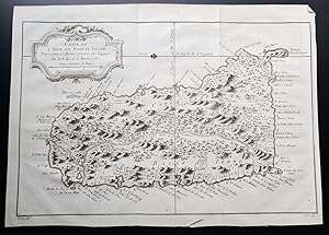 Original Map - "Carte de l'Isle de Sainte Lucie: Pour Servir a l'Histoire Generale des Voyages pa...