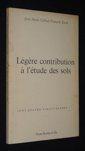 Seller image for Lgre contribution  l'tude des sols for sale by Abraxas-libris