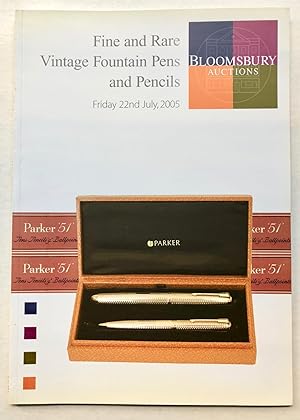 Bloomsbury Auctions: Catalogue of Fine and Rare Vintage Fountain Pens and Pencils, Friday 22nd Ju...