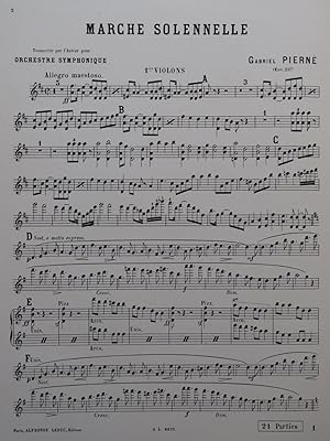 PIERNÉ Gabriel Marche Solennelle Orchestre ca1890
