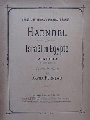 HAENDEL G. F. Israël en Egypte Oratorio Dédicace Chant Piano 1891