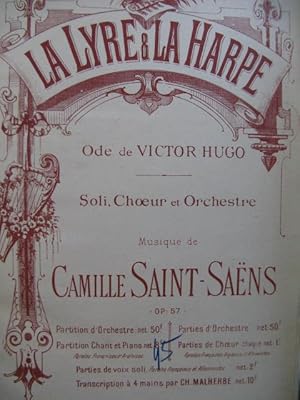 SAINT-SAËNS Camille La Lyre et la Harpe Chant Piano ca1890