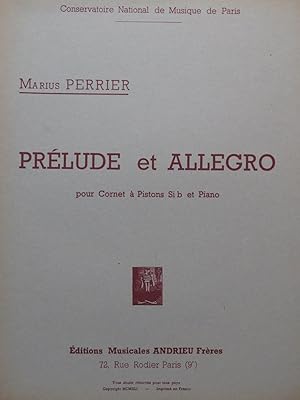 Bild des Verkufers fr PERRIER Marius Prlude et Allegro Cornet  Pistons Piano 1941 zum Verkauf von partitions-anciennes