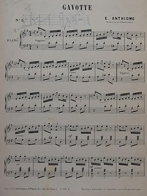 Seller image for ANTHIOME Eugne Gavotte Orchestre ca1890 for sale by partitions-anciennes