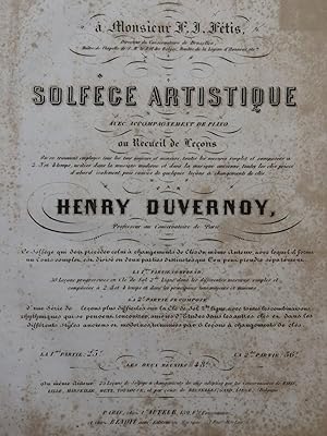 Seller image for DUVERNOY Henry Solfge Artistique et Leons de Solfge ca1860 for sale by partitions-anciennes