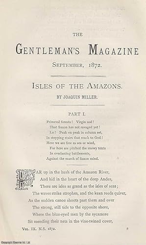 The Gentleman's Magazine for September 1872. A rare original monthly issue of the Gentleman's Mag...
