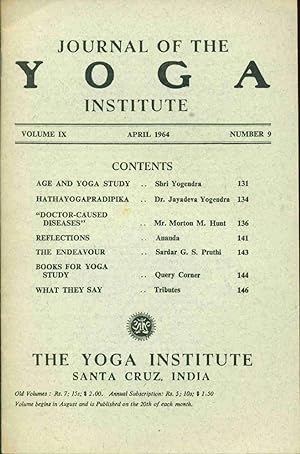Journal of the YOGA Institute . Volume IX . No 9
