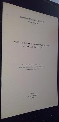 Imagen del vendedor de Quattro canonici caesaraugustani al concilio di trento. Estratto da Studi Trentini di Scienze Storiche. Rivista della Societ di Studi per la Venezia Tridentina. Annata XLIX - 1970 - N. 1 a la venta por Librera La Candela