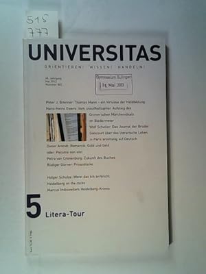Bild des Verkufers fr Universitas : Orientieren! Wissen! Handeln! 5 Literatur- Tour zum Verkauf von ANTIQUARIAT Franke BRUDDENBOOKS