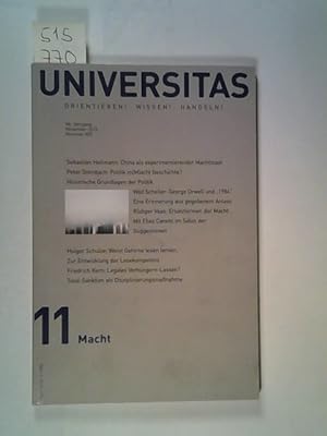 Bild des Verkufers fr Universitas : Orientieren! Wissen! Handeln! [Deutsche Ausgabe] 11 Macht, 68 Jahrgang ,2013 ,Nummer 809 zum Verkauf von ANTIQUARIAT Franke BRUDDENBOOKS