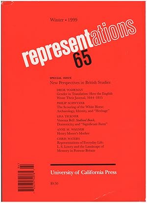 Imagen del vendedor de Representations 65: Special Issue: New Perspectives in British Studies (Winter 1999) a la venta por Diatrope Books