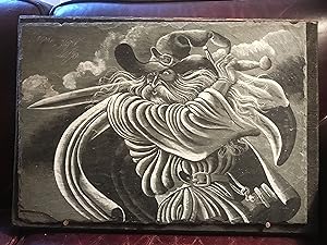 Seller image for Gandalf The White Wielding Glamdring On Blue Stone Slate Original Hand Painted Blue Stone Slate 18"x 24" for sale by Three Geese in Flight Celtic Books