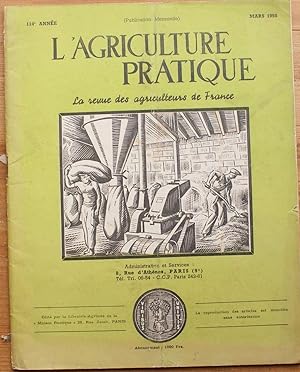 Image du vendeur pour L'Agriculture Pratique numro 3 de mars 1950 mis en vente par Aberbroc