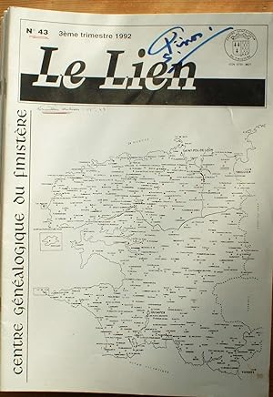 Le Lien du Centre Généalogique du Finistère - Numéro 43 du 3ème trimestre 1992