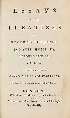 Essays and Treatises on several subjects. 4 Volumes.