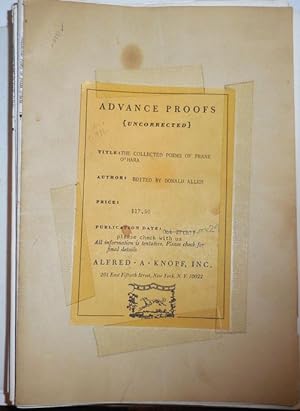 Imagen del vendedor de The Collected Poems of Frank O'Hara (Advance Proofs) a la venta por Derringer Books, Member ABAA