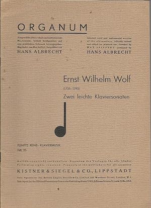 Seller image for Zwei Leichte Klaviersonaten Sonate C-moll & Sonate F-dur (Organum, Funfte Reihe: Klaviermusik NR. 25) for sale by Bookfeathers, LLC