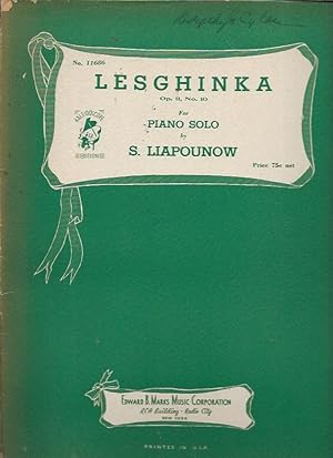 Image du vendeur pour Lesghinka Op.11, No. 10 for Piano Solo mis en vente par Bookfeathers, LLC