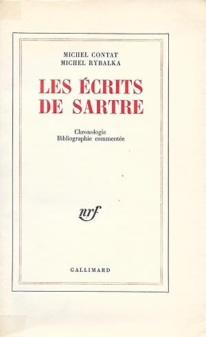 Bild des Verkufers fr Les crits de Sartre. Chronologie, bibliographie commente. zum Verkauf von Librairie Les Autodidactes - Aichelbaum