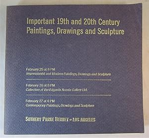 Important 19th and 20th Century Paintings, Drawings and Sculpture